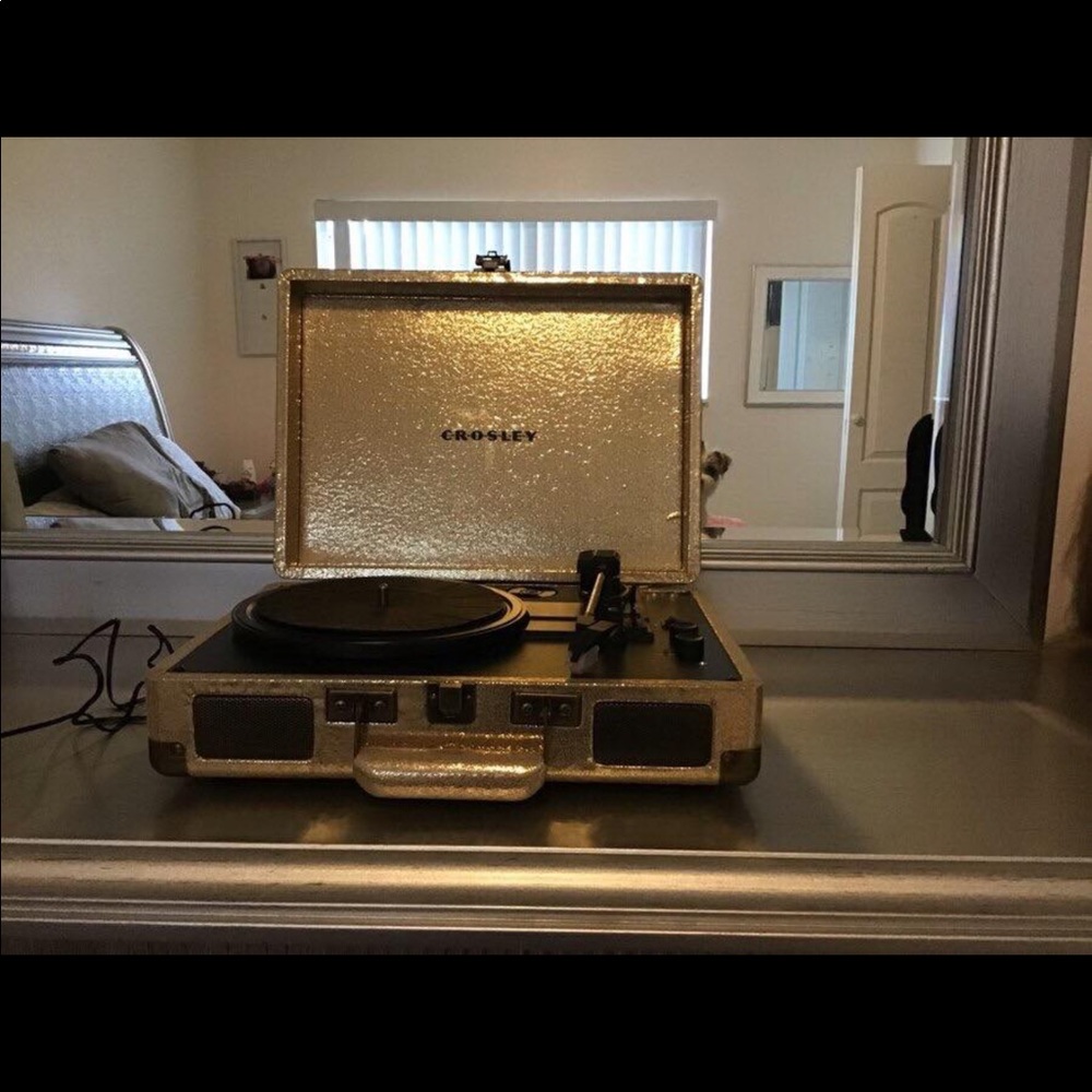 Crosley record player and Bluetooth speaker